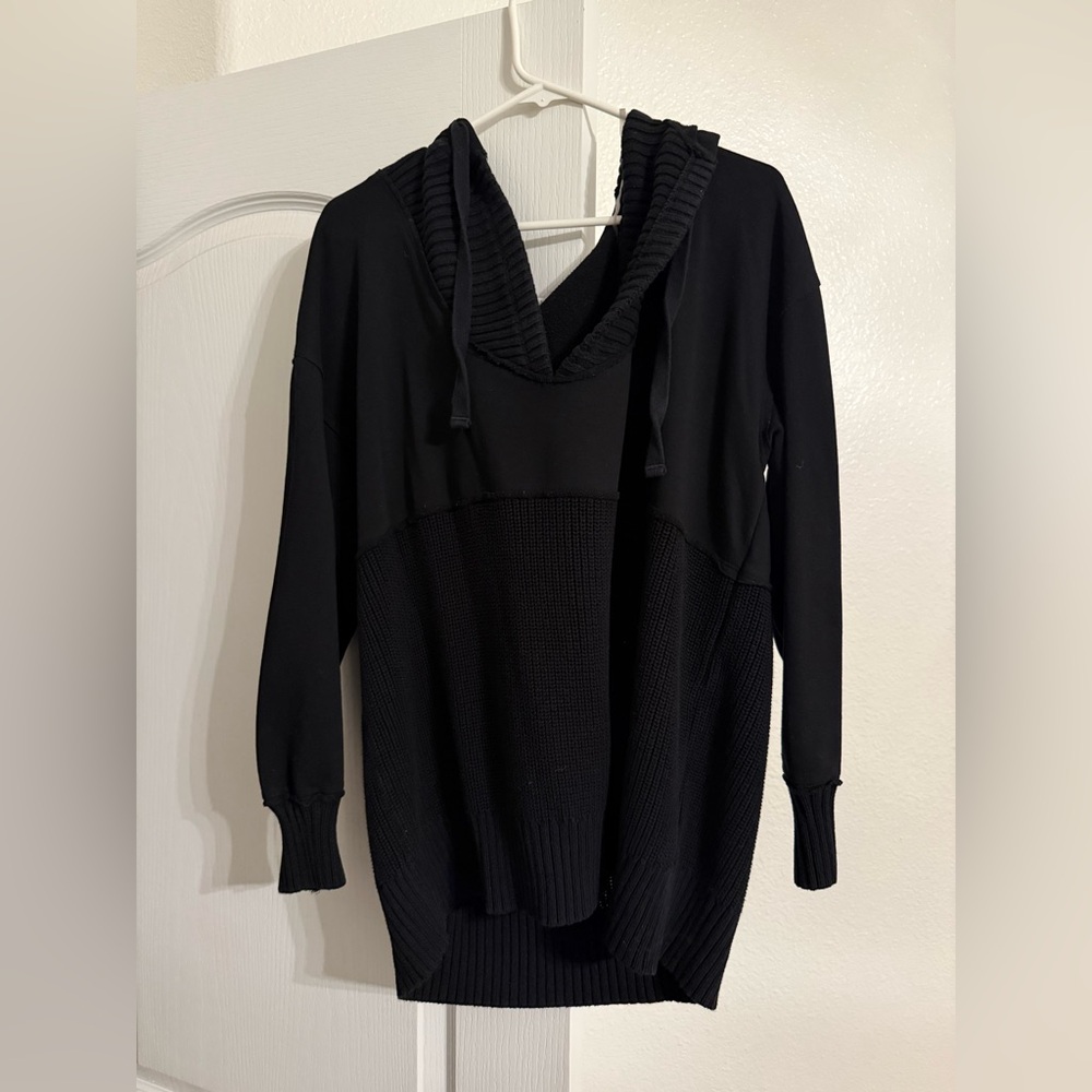 Time and Tru Black Women's Sweater with Hood